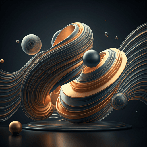 Abstract orbital innovation artwork